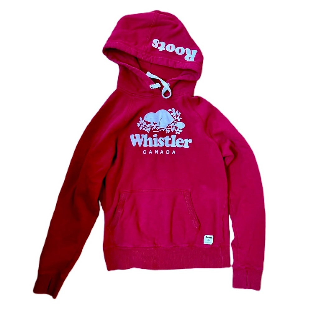 Roots Hoodie Sweater Whistler Size Medium , Red Color